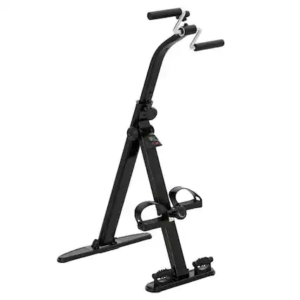 Front. Loheer - Loheer Foldable Leg Exercise Bike with LCD Monitor, Senior Seated Pedal Exerciser, Adjustable Height, Black - Black.
