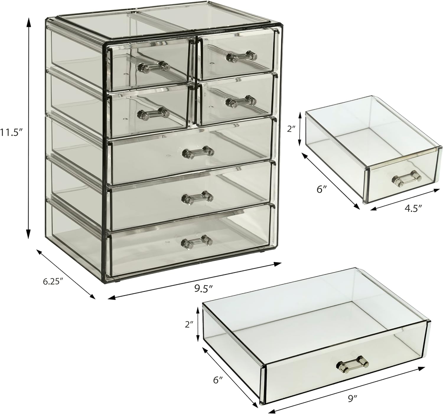 11.5"  
6.25"  
9.5"  
2"  
6"  
9"  
2"  
6"  
4.5"