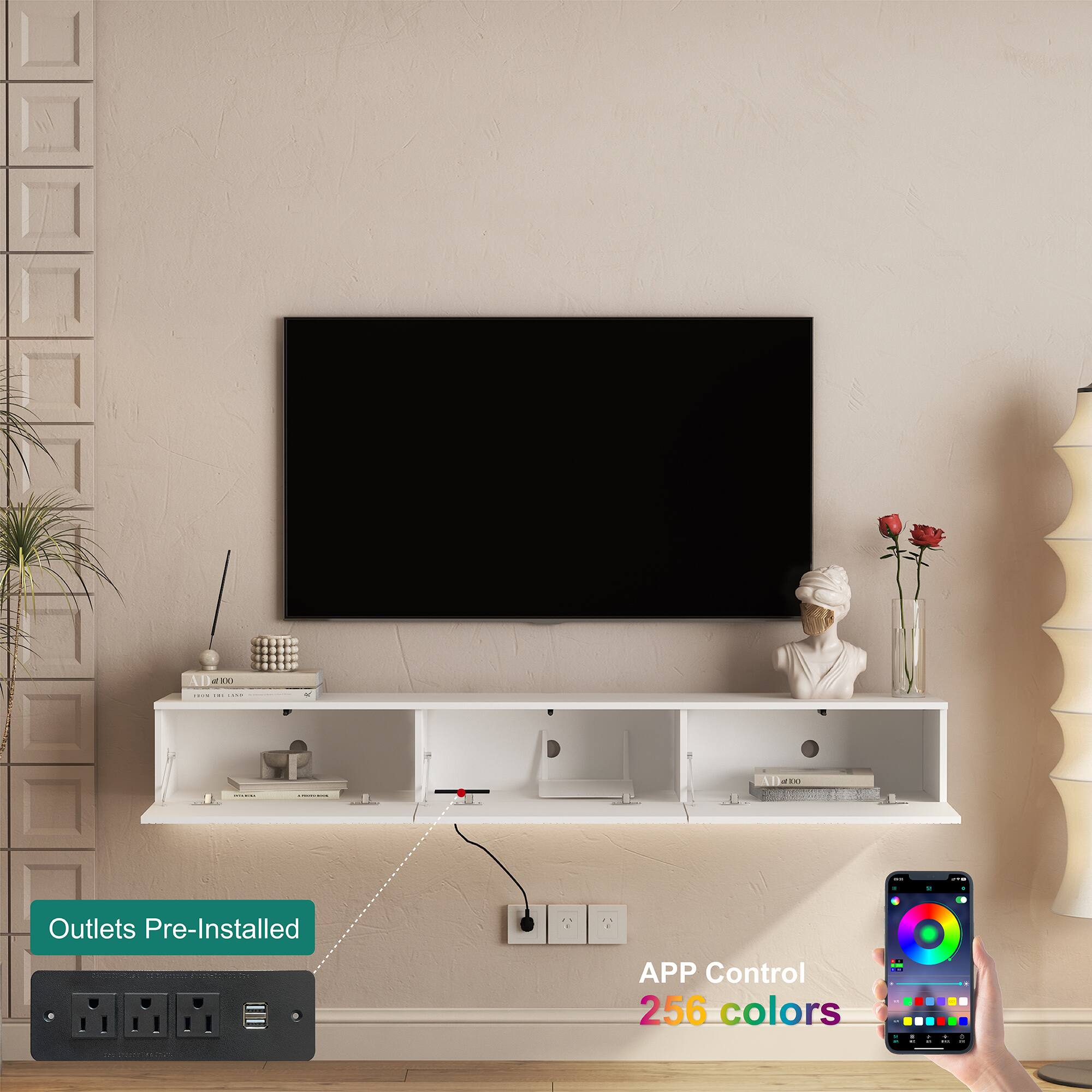 - Outlets Pre-Installed
- APP Control
- 256 colors