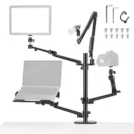 Neewer - Overhead Camera Stand with 4 Boom Arms, for Live Streaming/Teaching, DS007
