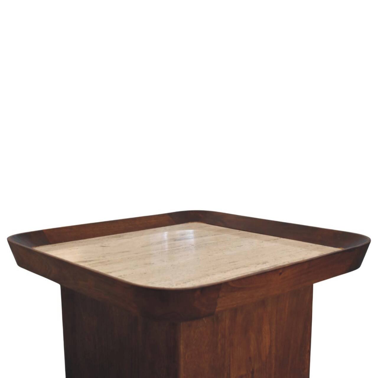 Alt View 1. Artisan Furniture - Artisan Furniture Solid Wood Travertine Top Tray Coffee Table - Brown.