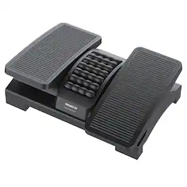 Mount-It! - Dual Pedal Ergonomic Footrest with Tilt and Massage Surface, Adjustable Under Desk Foot Rest - Black