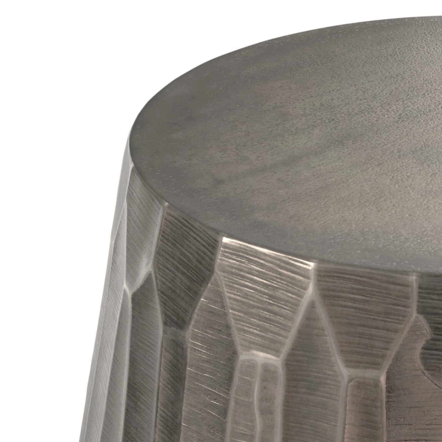 Alt View 1. Simpli Home - Nellie Modern Industrial 19 inch Wide Cast Aluminum Side Table in Graphite, Fully Assembled - Graphite.