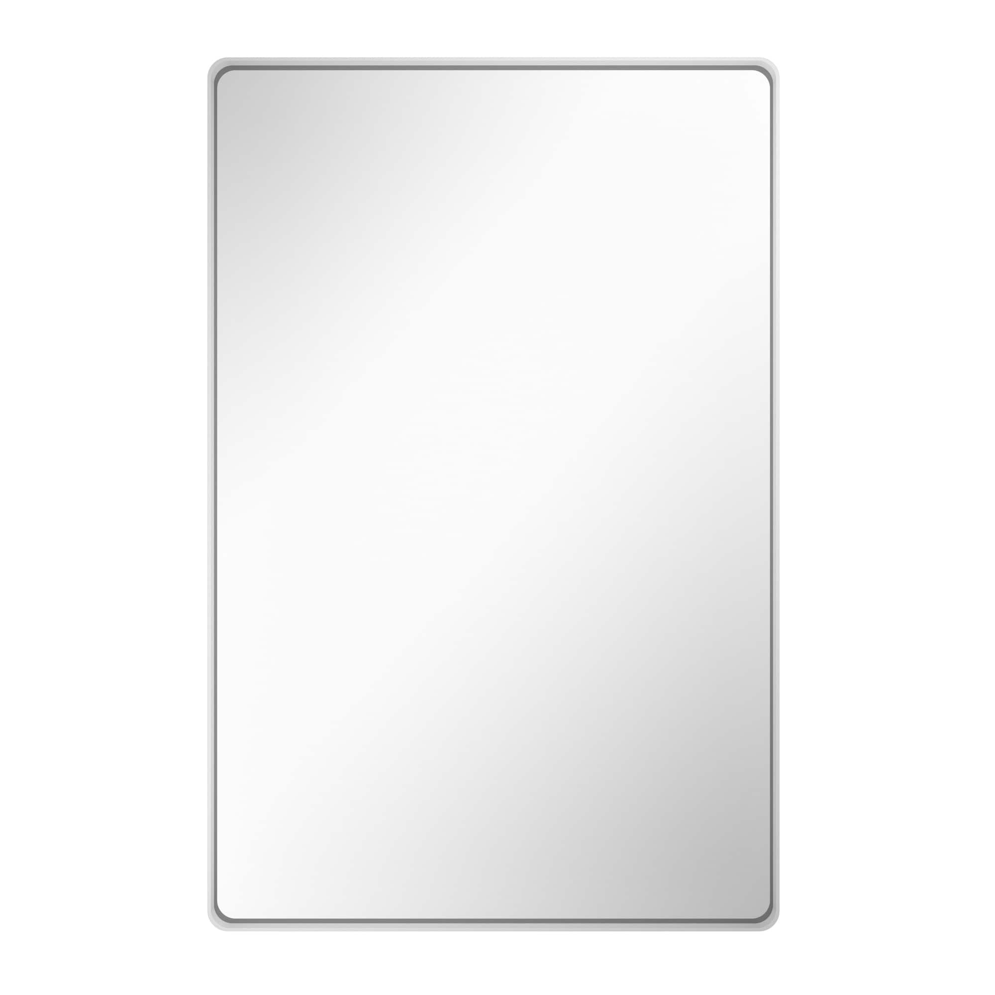 Boyel Living - 36-Inch x 55-Inch Rectangular Aluminum-Framed Bathroom Wall Mirror - White price history on PriceWatchPro