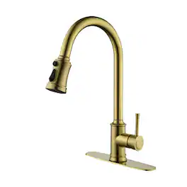 Single Handle High Arc Pull Out Kitchen Faucet Single Level Stainless Steel Kitchen Sink Faucets with Pull Down Sprayer