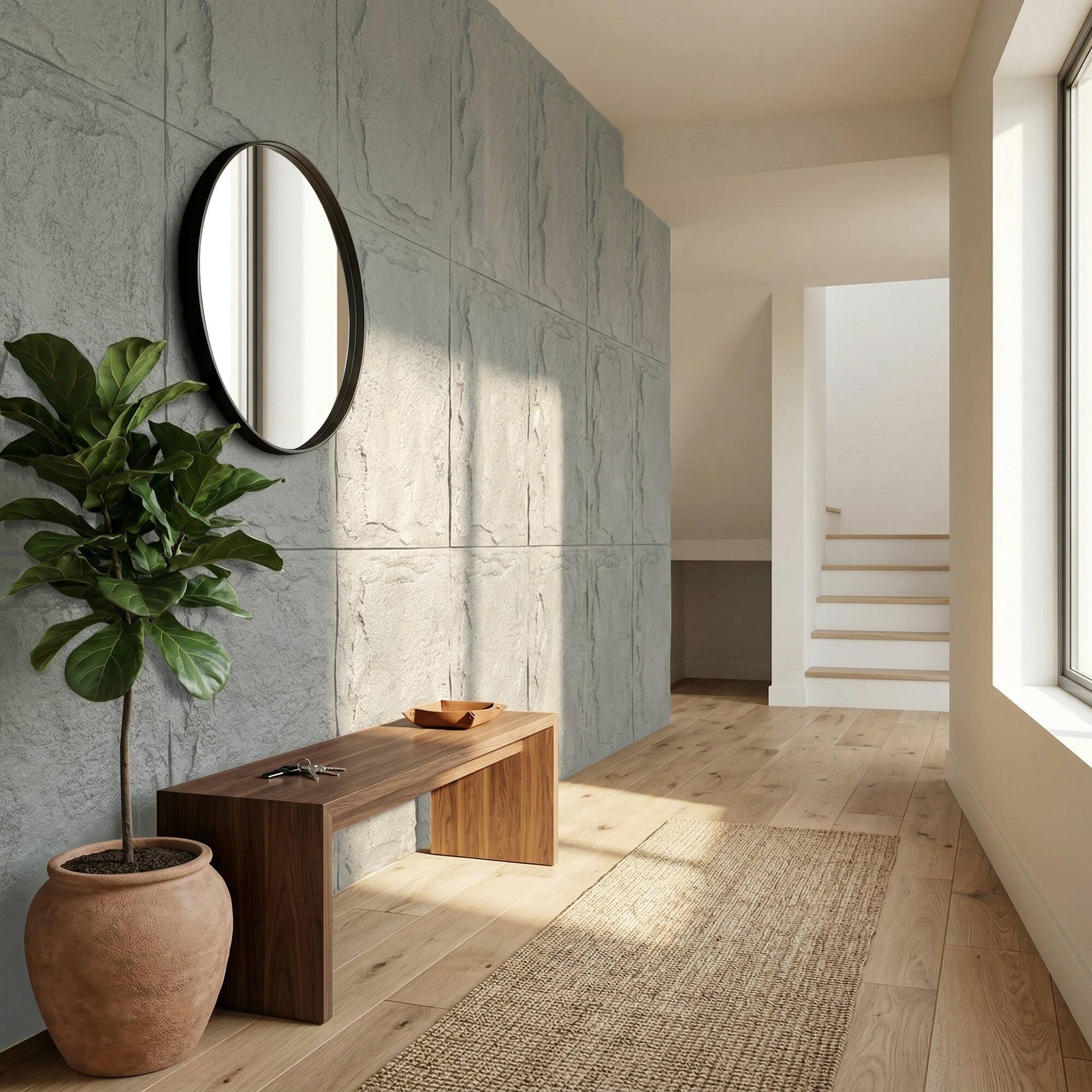 Alt View 3. Boyel Living - 8-Pack 23.62-in x 47.24-in Natural 3D Faux Stone Polyurethane Wall Panel - Natural.