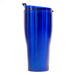 Silver Buffalo - Metallic Royal Stainless Steel Tumbler With Flip Lid | Holds 30 Ounces - Blue