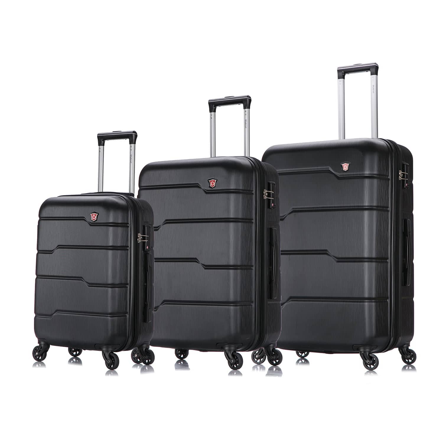 DUKAP - Rodez Lightweight Hardside 3 Piece Luggage Set 20"/24"/28" - Black