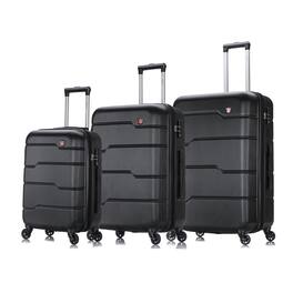 DUKAP - Rodez Lightweight Hardside 3 Piece Luggage Set 20"/24"/28" - Black