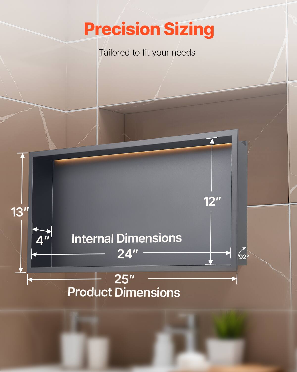 Precision Sizing  
Tailored to fit your needs  

Internal Dimensions:  
13" x 12" x 4"  

Product Dimensions:  
24" x 25"