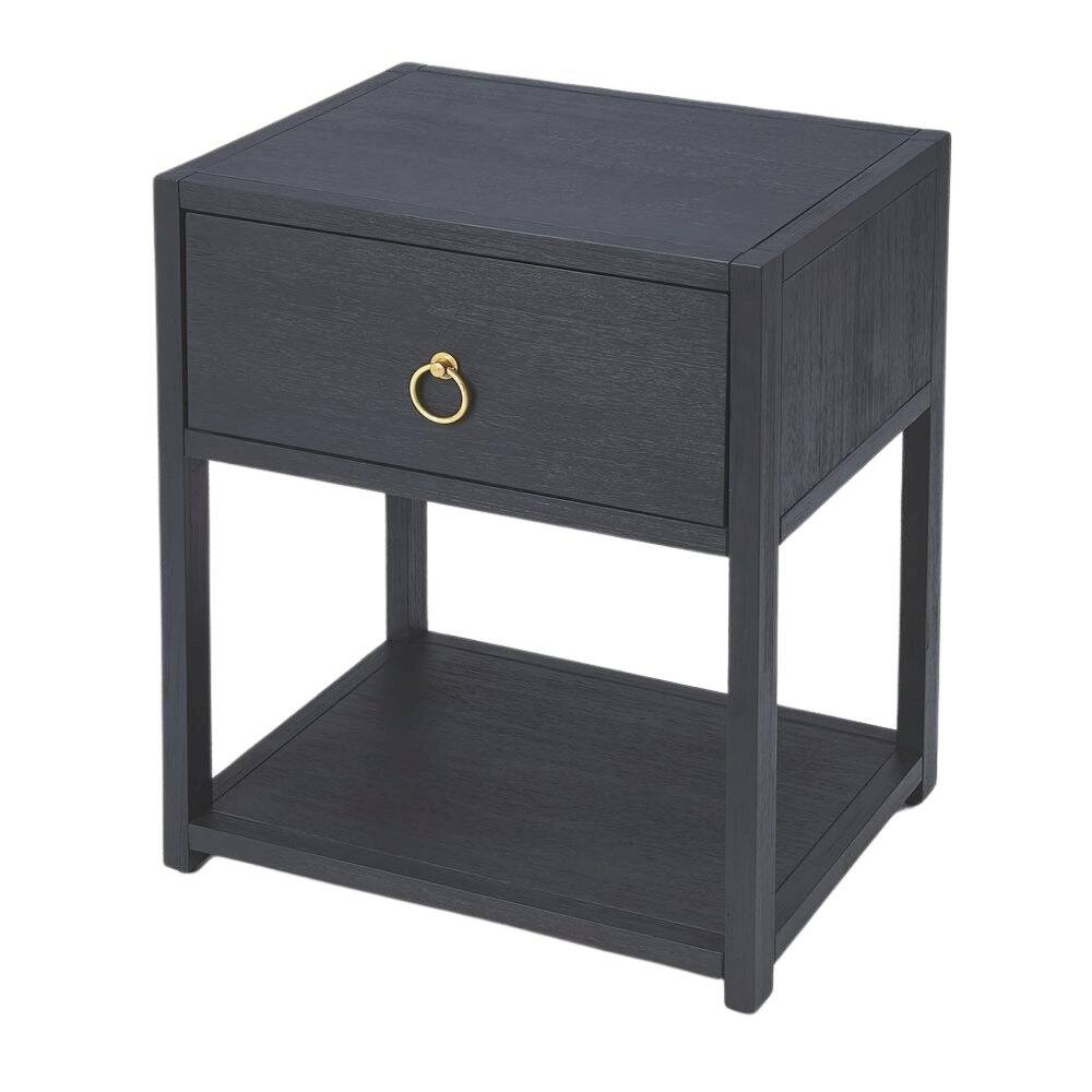 Alt View 2. Starlight Canyon Home - Navy Blue End Table – Small Wood Nightstand for Bedroom or Living Room - Navy Blue.