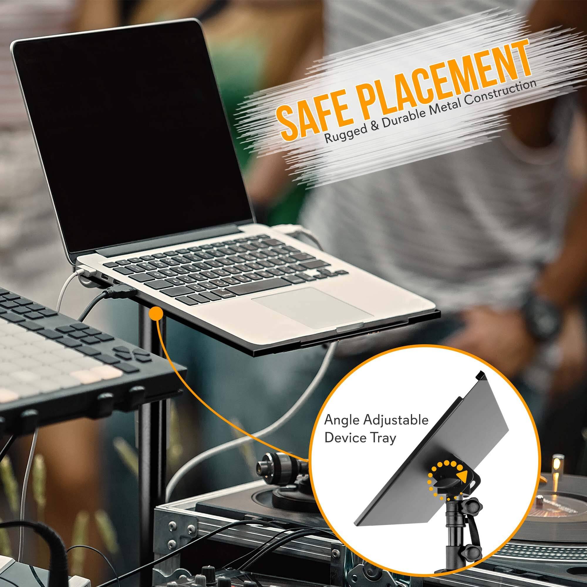 SAFE PLACEMENT  
Rugged & Durable Metal Construction  

Angle Adjustable Device Tray