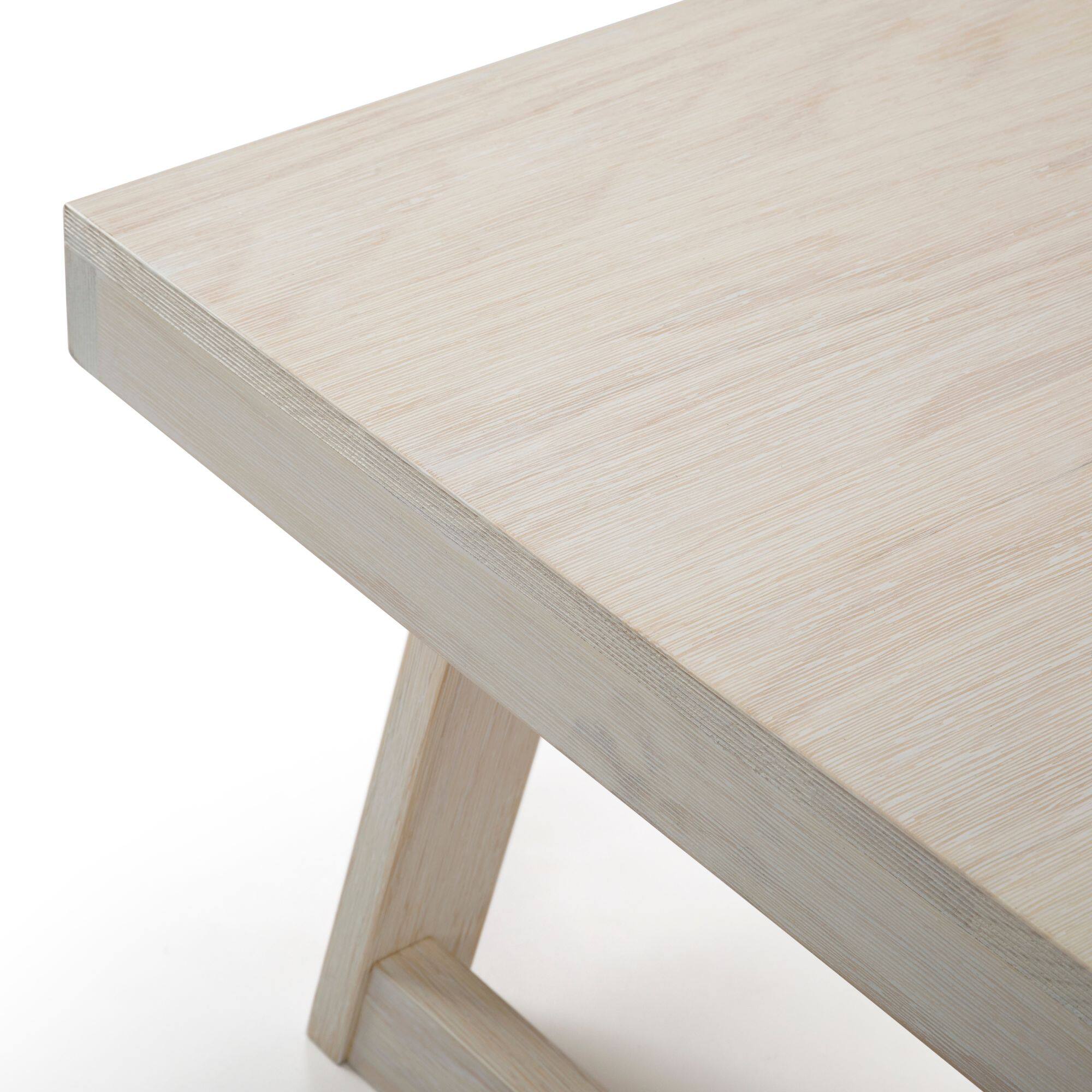 Alt View 5. Plank+Beam - Classic Rectangular Coffee Table (48in x 24in / 1220mm x 610mm), White Sand Wirebrush - White Sand Wirebrush.