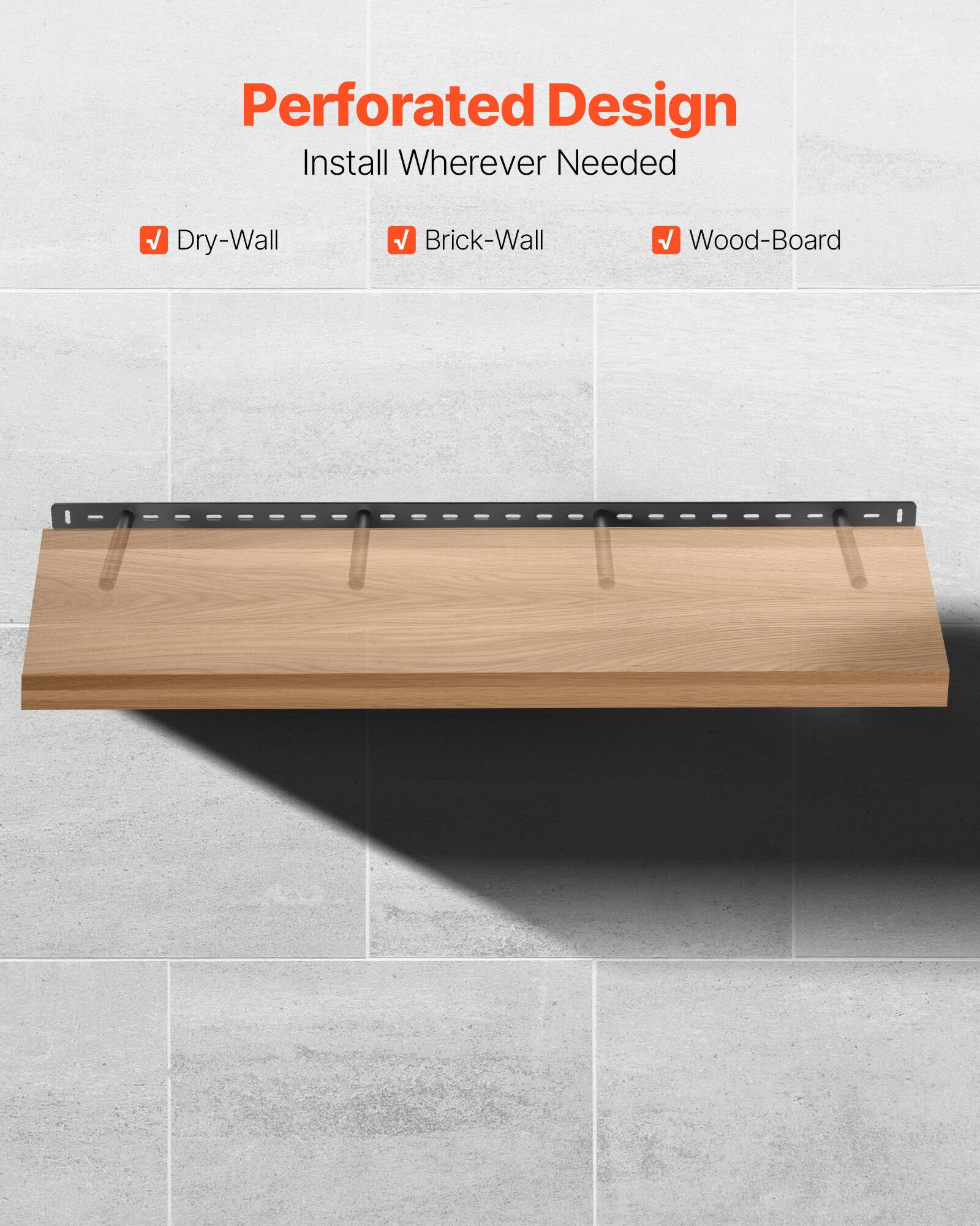 Perforated Design
Install Wherever Needed
Dry-Wall
Brick-Wall
Wood-Board