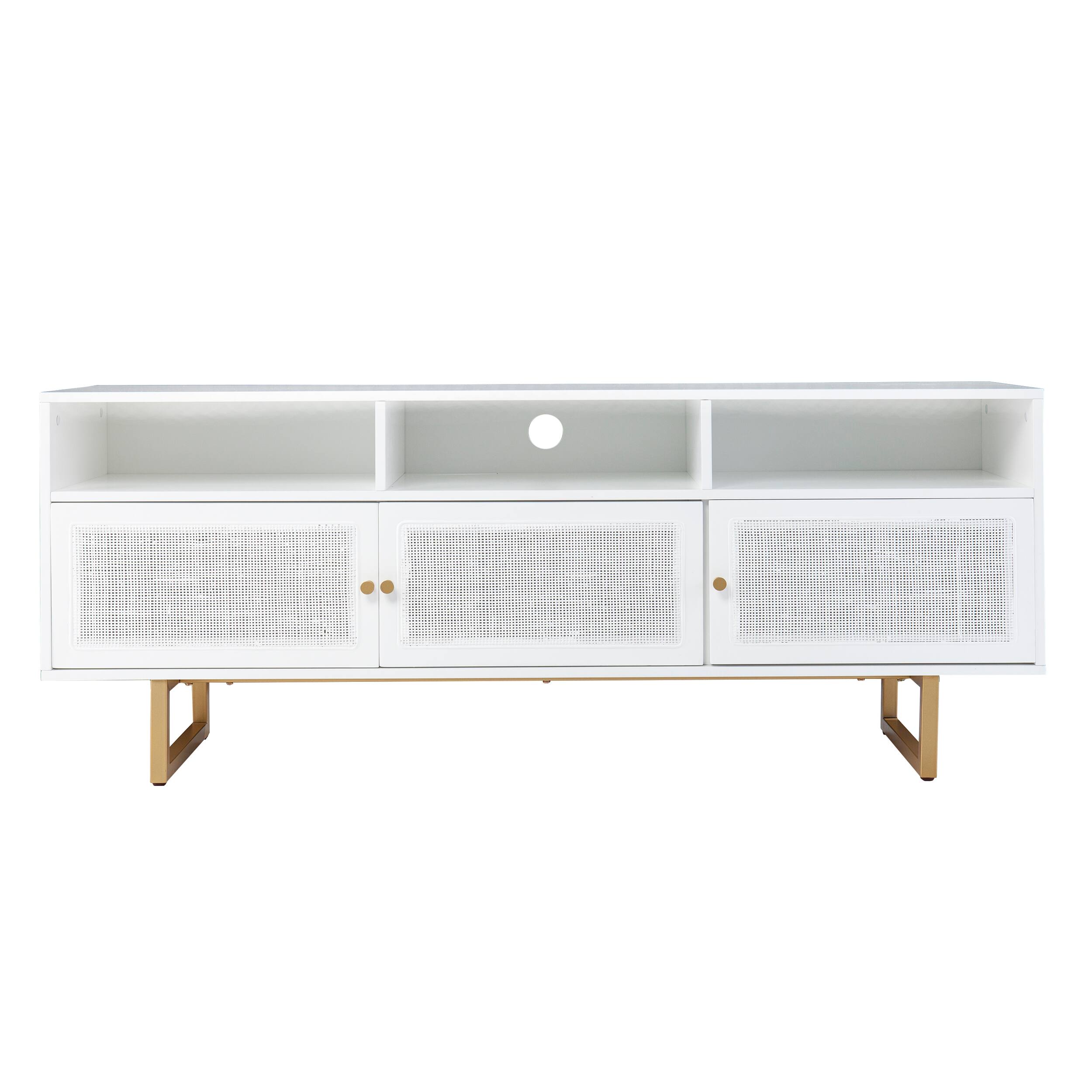 Left. TinyHomie - Mursley Media Cabinet with Storage - White.