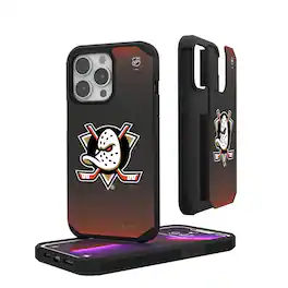Keyscaper - NHL - Anaheim Ducks Linen Logo iPhone Rugged Case - 15 - Black