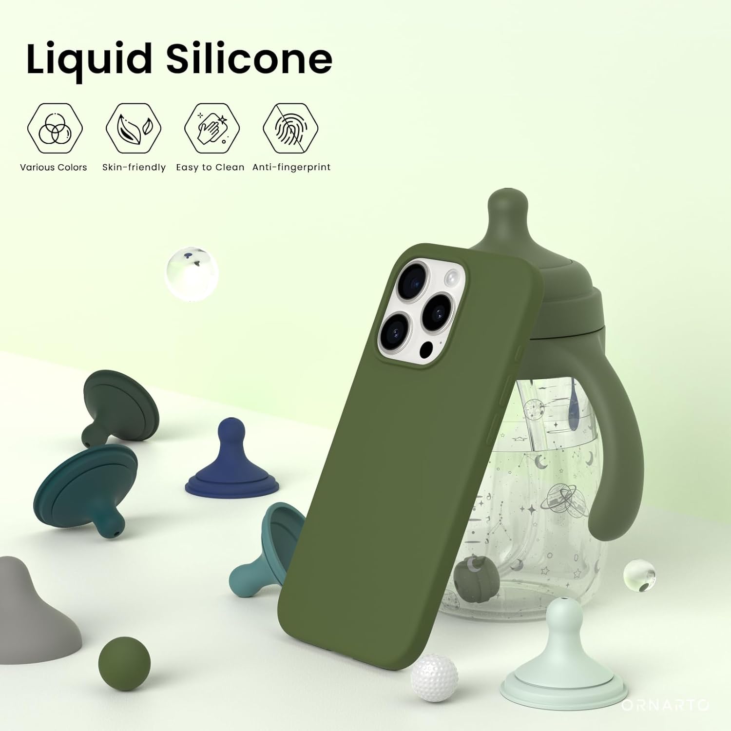 Liquid Silicone Various Colors Skin-friendly Easy to Clean Anti-fingerprint ORNARTO