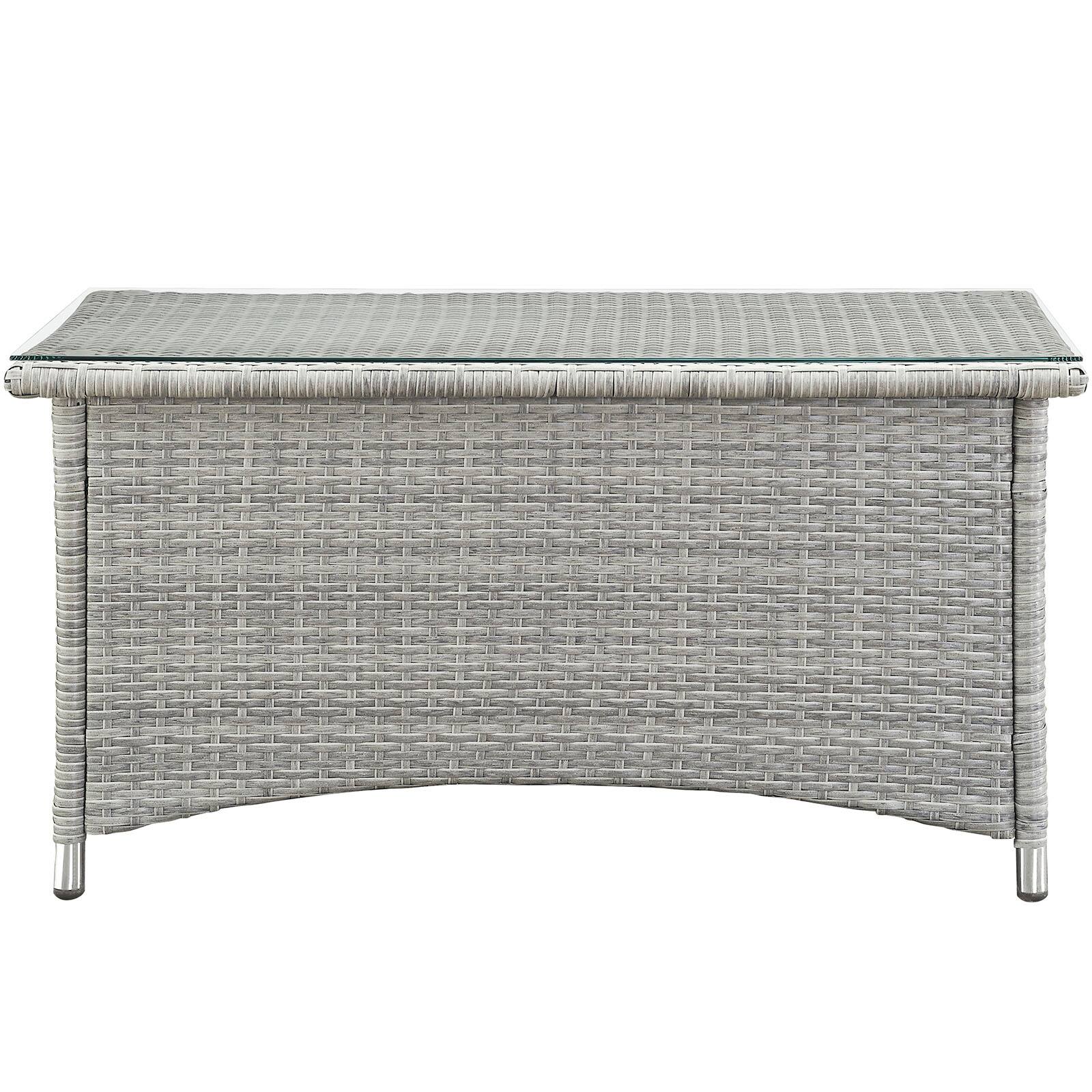 Alt View 10. Modway - Bridge 4 Piece Outdoor Patio Patio Conversation Set by Modway - Light Gray Beige.