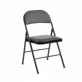 AOITUN - Folding Chair 4 Pack - Metal and Wood Frame, Cushioned Seats, Ideal for Outdoor Weddings and Dining - Black
