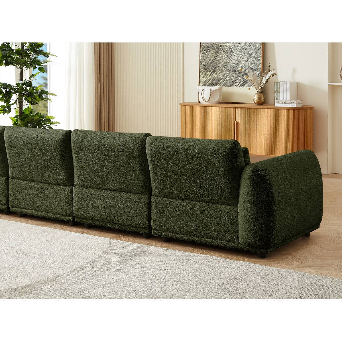 Left. Electra Tech Xpress - Sectional Sofa Couch,Convertible U Shaped Sectional for Living Room,Modular L Shaped Couch with Removable Ottoman - Green.