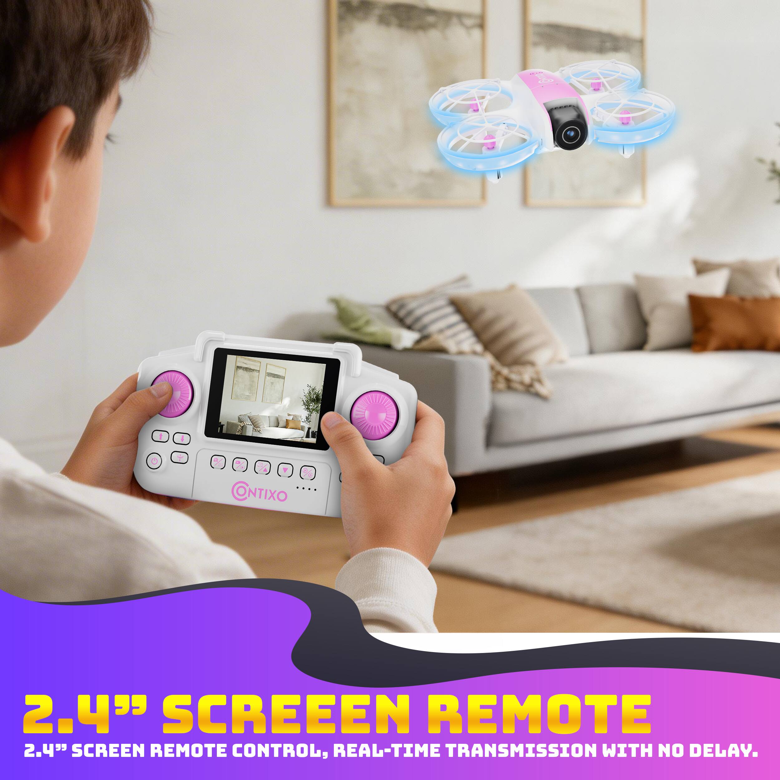 2.4" SCREEN REMOTE  
2.4" SCREEN REMOTE CONTROL, REAL-TIME TRANSMISSION WITH NO DELAY.