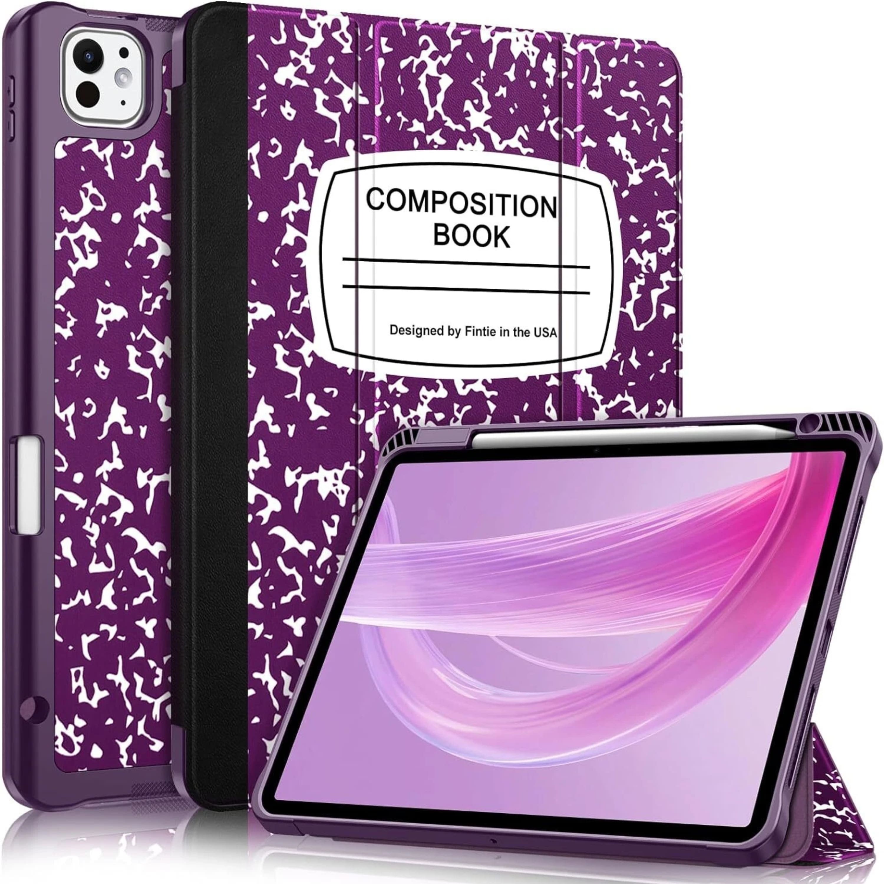 Kitcheniva - Lightweight Slim Case For iPad Pro 11 Inch M4 2024 Flexible TPU Cover - Purple and White