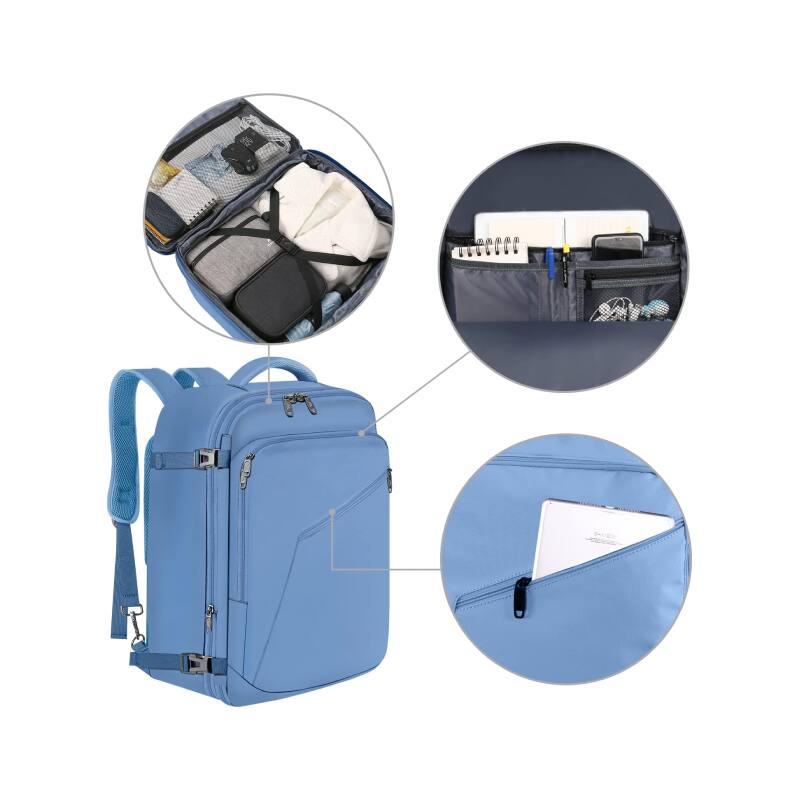 Angle. Beauty Hub Ecommerce - EXPANDABLE AND WATER-RESISTANT QUEST BACKPACK - Light Blue - Light Blue.