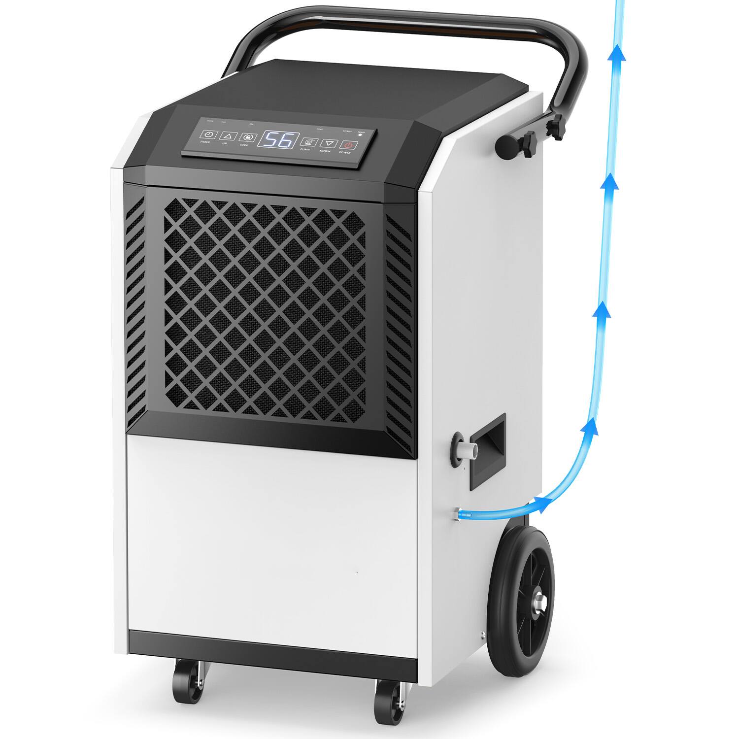 Angle. BEARSOLIM - Commercial Dehumidifier with Built-in Pump White 160 Pint Industrial Dehumidifier 7500 Sq Ft Large Dehumidifier - white.
