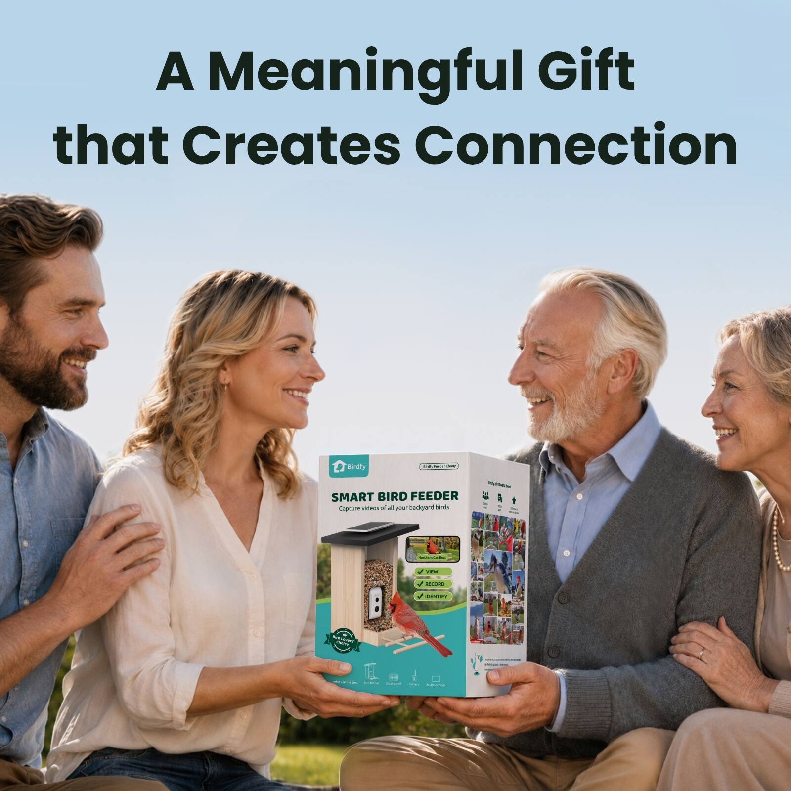 A Meaningful Gift that Creates Connection

Birdly - SMART BIRD FEEDER
Capture videos of your backyard birds

- VIEW
- RECORD
- IDENTIFY