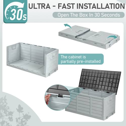ULTRA - FAST INSTALLATION  
30s  
Open The Box In 30 Seconds  

The cabinet is partially pre-installed