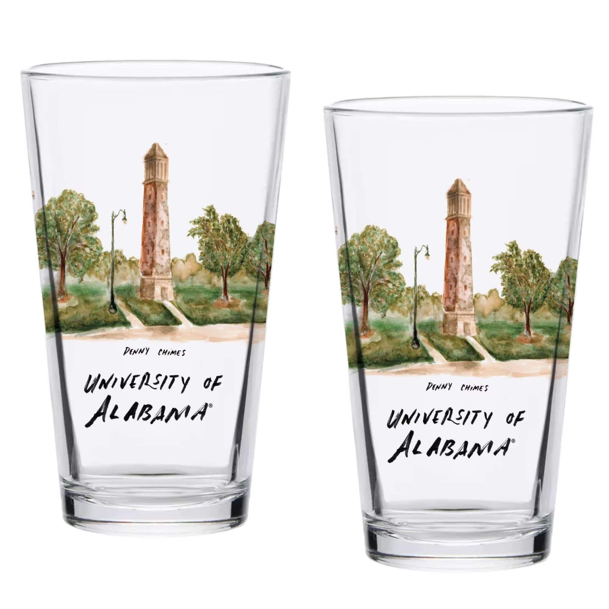 Indigo Falls - Alabama Crimson Tide 2-Pack 16oz.-Laura Wilcox University Pint Set - Multicolor