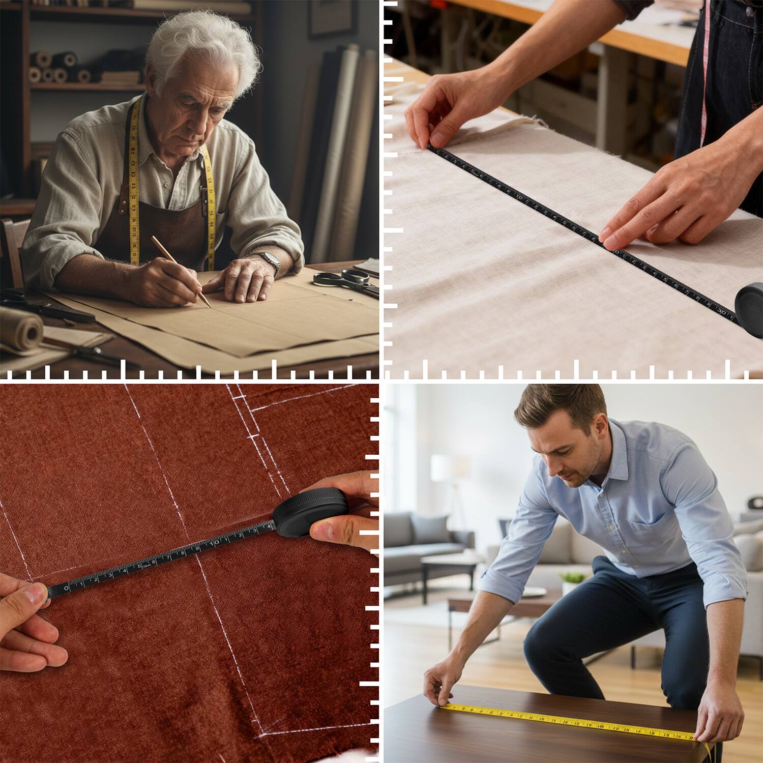 Angle. Garnen - 2x Body Measuring Tape Body Tape Measure, Flexible & Retractable Measuring Tape for Body Measurements Sewing Fabric 60" - Black|Yellow.