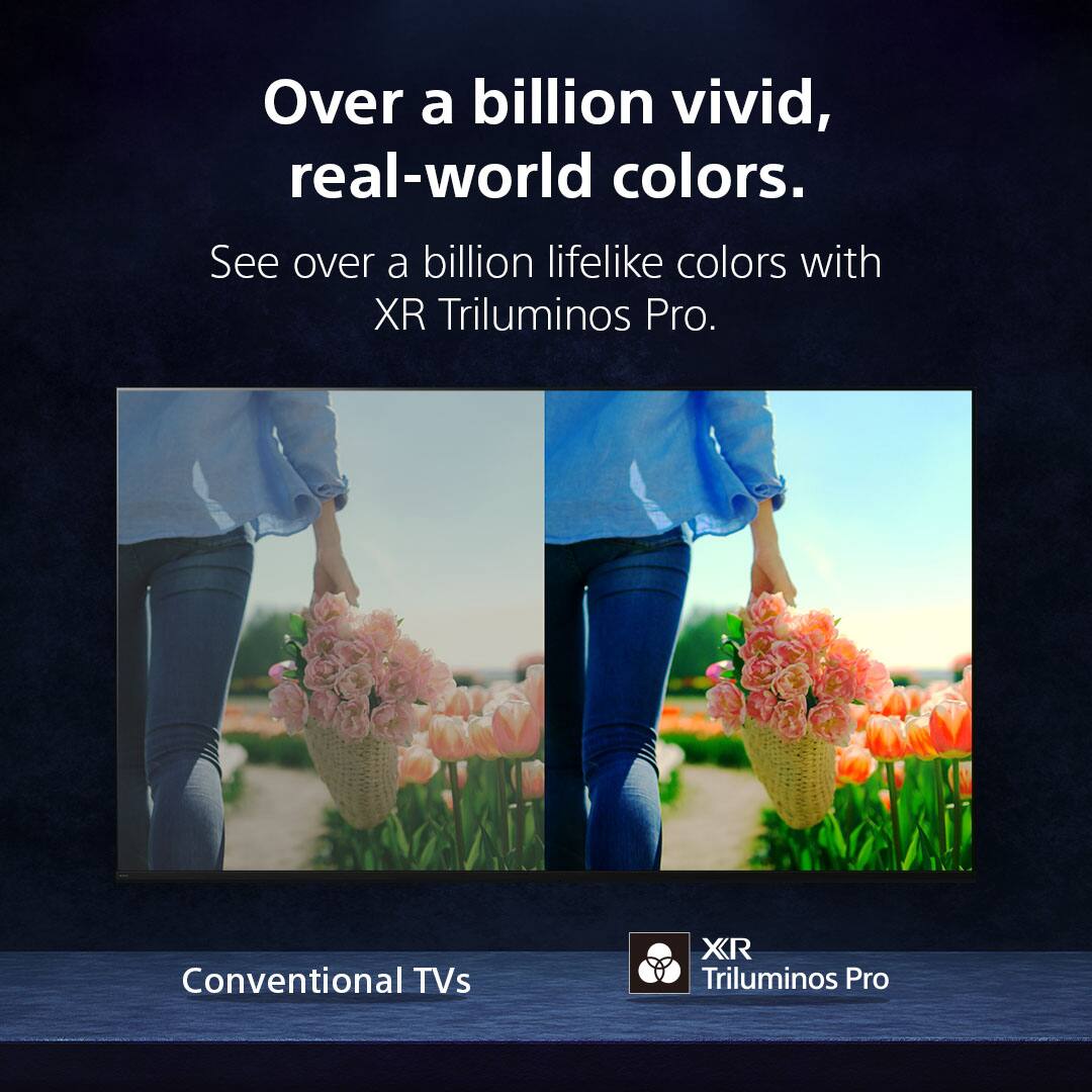 Over a billion vivid, real-world colors.

See over a billion lifelike colors with XR Triluminos Pro.

Conventional TVs

XR Triluminos Pro
