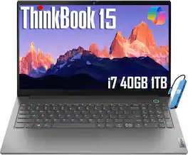 Lenovo - ThinkBook 15 Gen 4 15.6" FHD Laptop - Intel Core i7 with 40GB Memory - 1TB SSD - Thunderbolt 4 - Windows 11 Pro - Gray