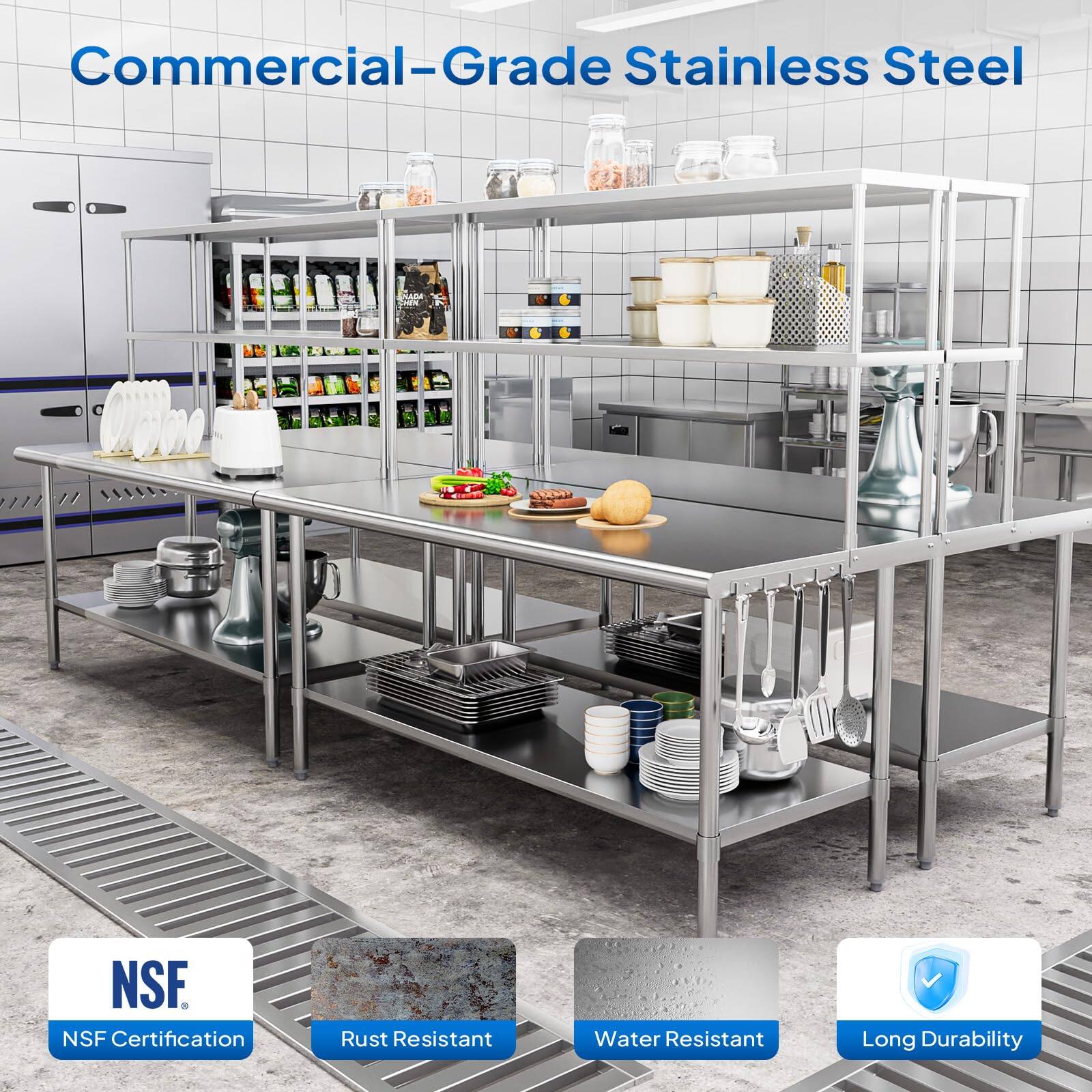 Commercial-Grade Stainless Steel  
NSF Certification  
Rust Resistant  
Water Resistant  
Long Durability