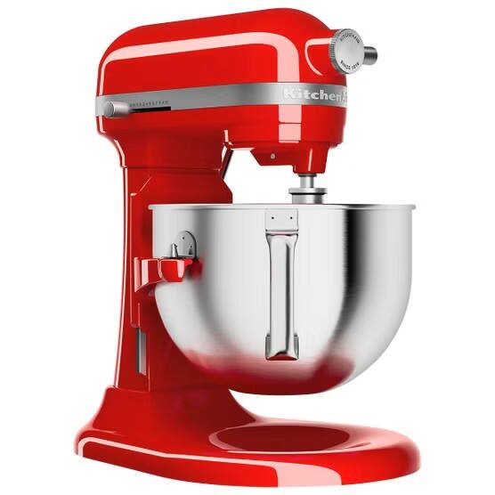 Left. KitchenAid - 6 Quart Bowl-Lift Stand Mixer - Empire Red.