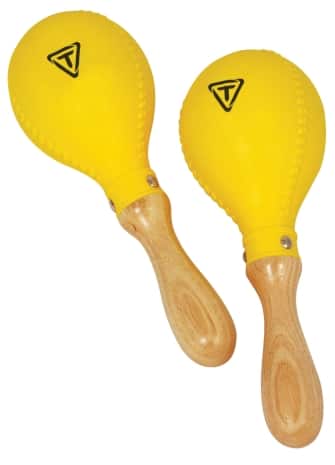 Tycoon Percussion - Yellow Plastic Maracas, Matching High and Low Pitch Pair, Durable Lightweight Design
