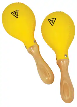 Tycoon Percussion - Yellow Plastic Maracas, Matching High and Low Pitch Pair, Durable Lightweight Design