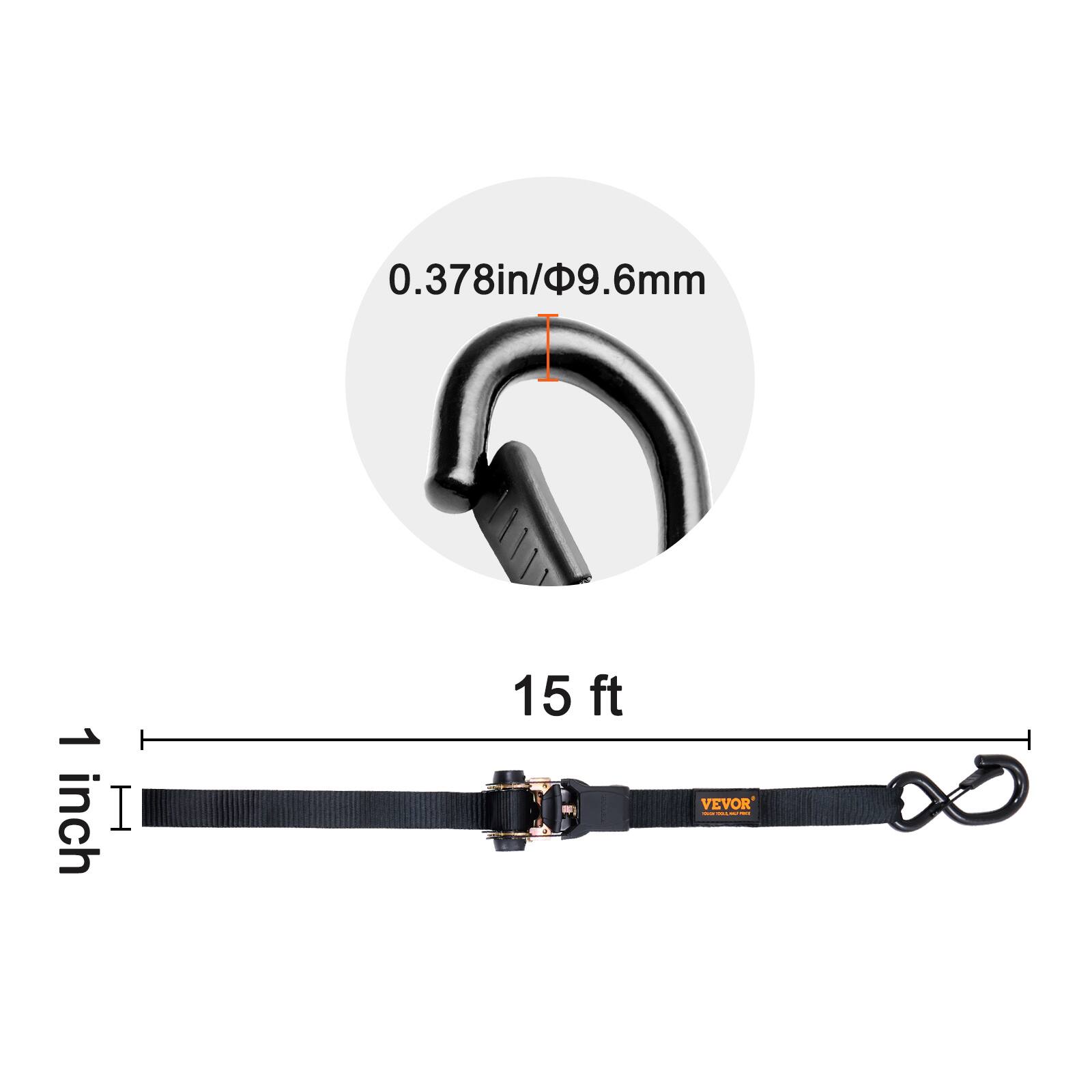 0.378in/9.6mm  
1 inch  
15 ft  
VEVOR