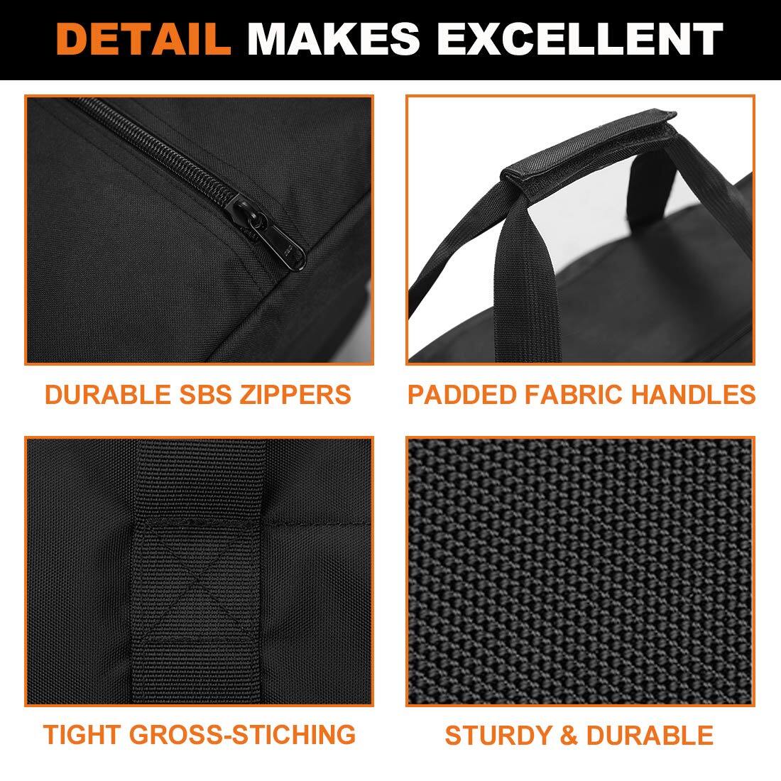 DETAIL MAKES EXCELLENT

- DURABLE SBS ZIPPERS
- PADDED FABRIC HANDLES
- TIGHT GROSS-STITCHING
- STURDY & DURABLE