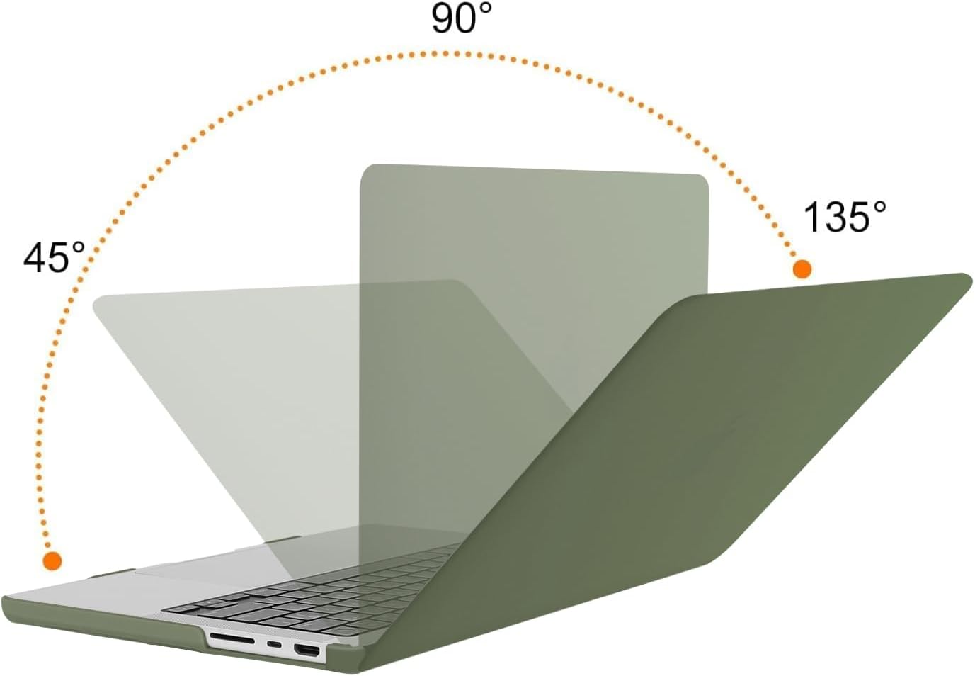 Back. mosiso - Case for MacBook Pro 14 inch Case M5 M4 M3 M2 M1 2026-2021 A3427 A3426 A3434 A3112 A3185 A3401 A2918 A2992 A2779 A2442 - Army Green.