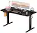 Front. Bestier - 55in Black Electric Standing Desk Height Computer Home Office Desk with Hooks and Wire Holes - Black.