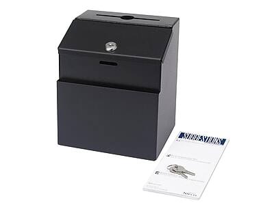 Alt View 1. Safco - Locking Steel Suggestion Box - Black.