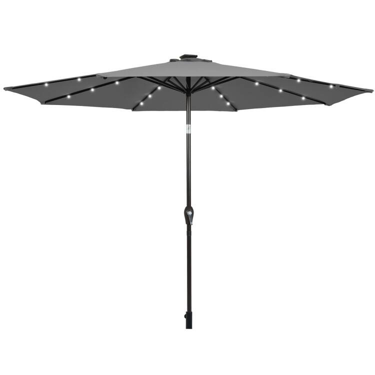 Alt View 5. Mondawe - 10 ft Outdoor Patio Umbrella with Bright Solar LED Lights - Gray.