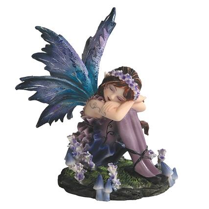 Front. FC Design - FC Design 4"H Sleeping Fairy with Winged Figurine Statue Office Desk Tabletop Home Decor Gift - Multi-Color.
