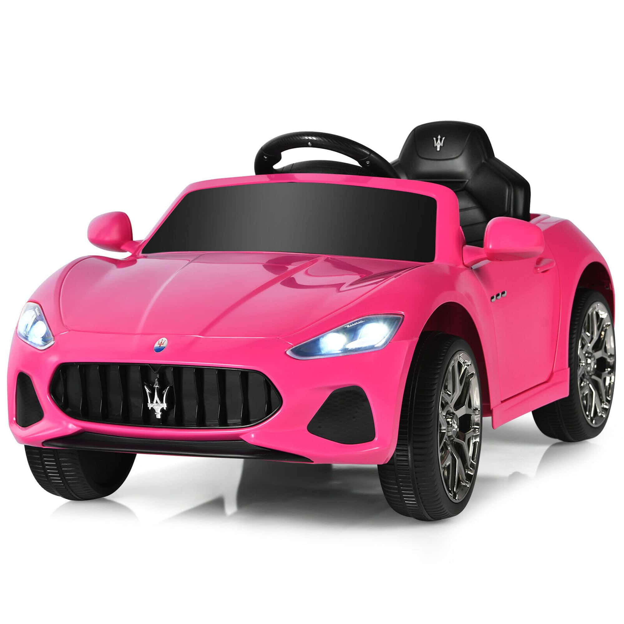 Front. Gymax - Gymax 12V Kids Ride On Car Maserati GranCabrio Licensed w/ Remote Control& Lights Pink - Pink.