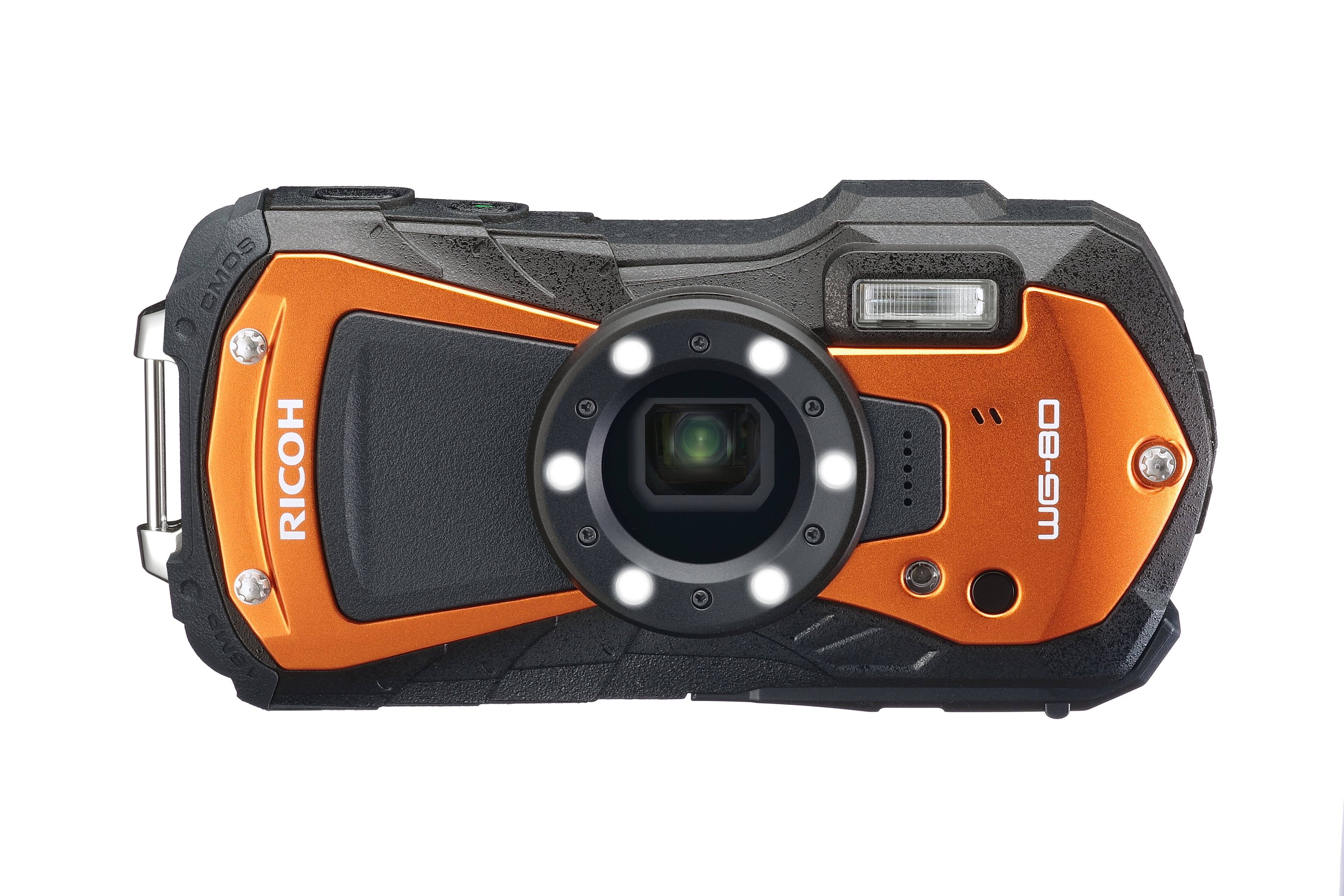 Front. Ricoh - WG-80 16.0 Megapixel Waterproof Digital Camera - Orange.