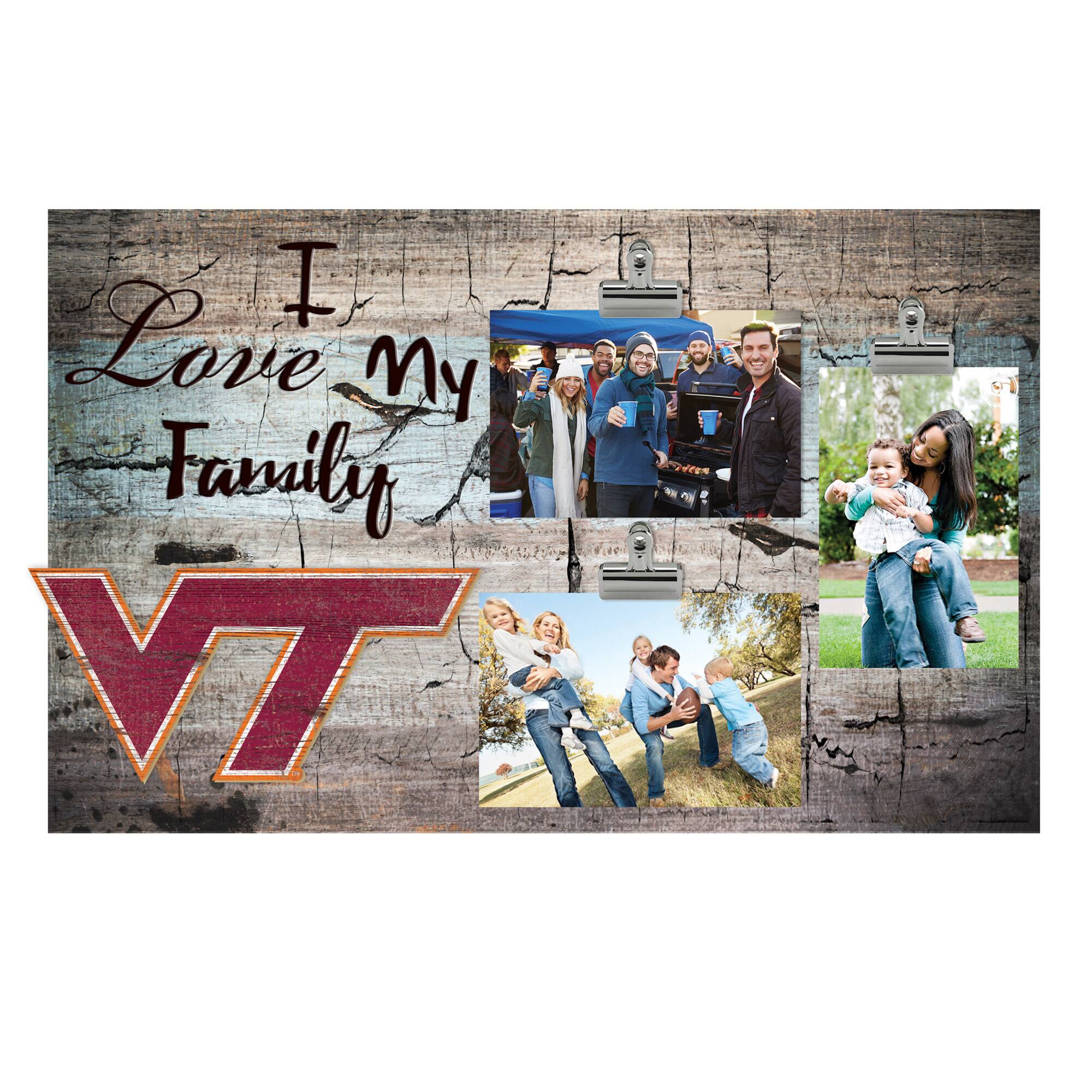 Virginia Tech Hokies 11" x 19" I Love My Family Clip Photo Frame