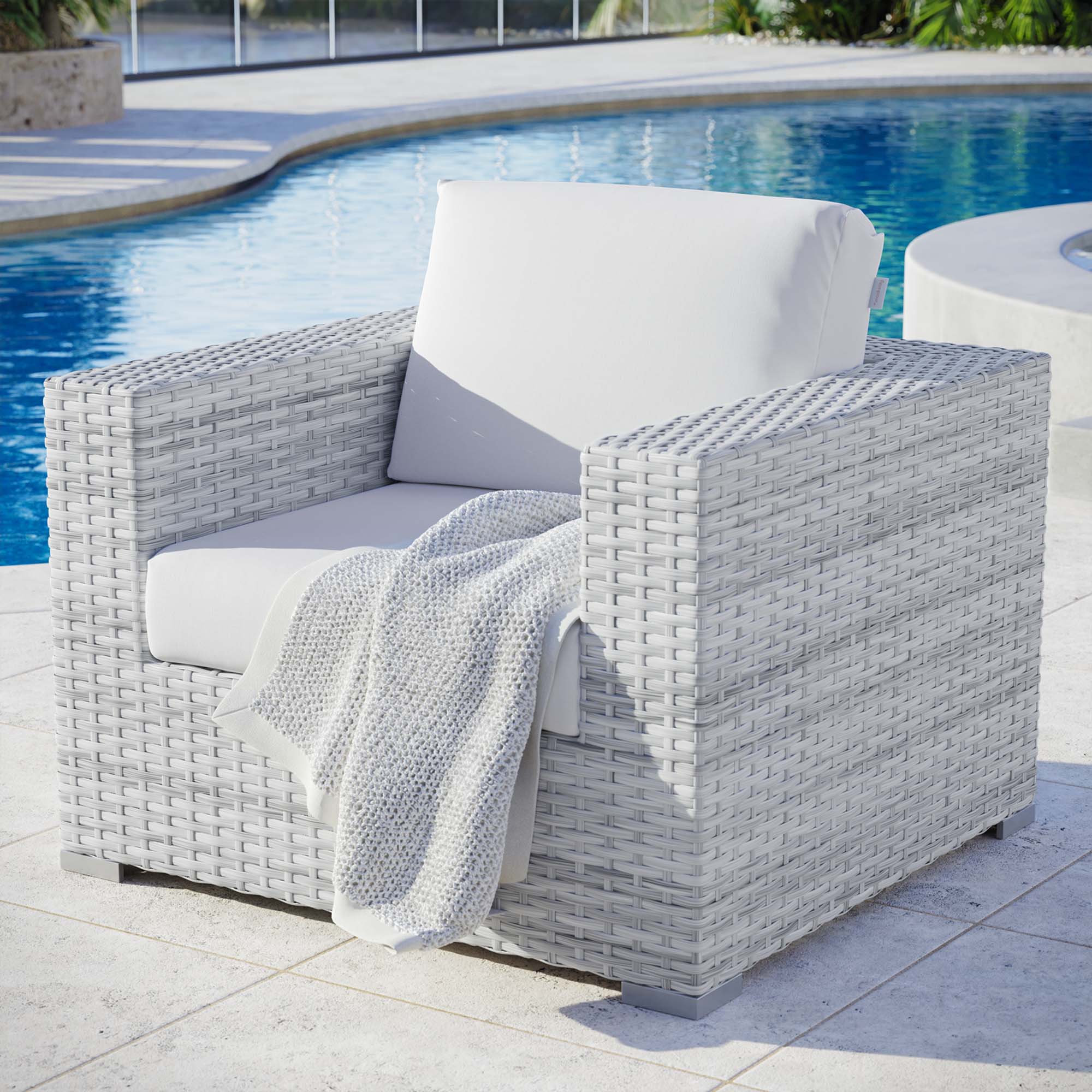 Alt View 5. Modway - Convene Outdoor Patio Armchair by Modway - Light Gray White.