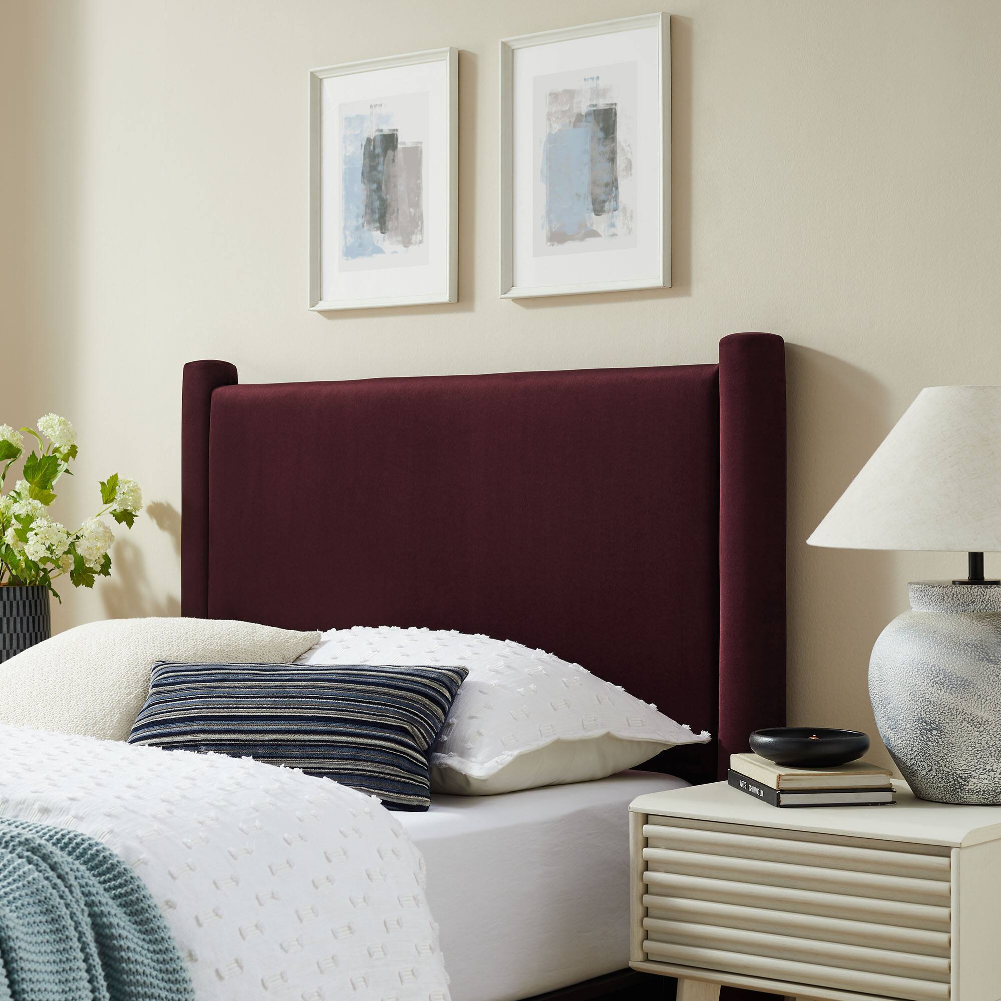 Alt View 2. Modway - Rael Performance Velvet Twin Headboard by Modway - Purple.